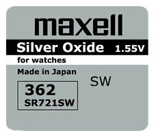 362 PILA MAXELL BOTON OXIDO DE PLATA RELOJ SR721SW