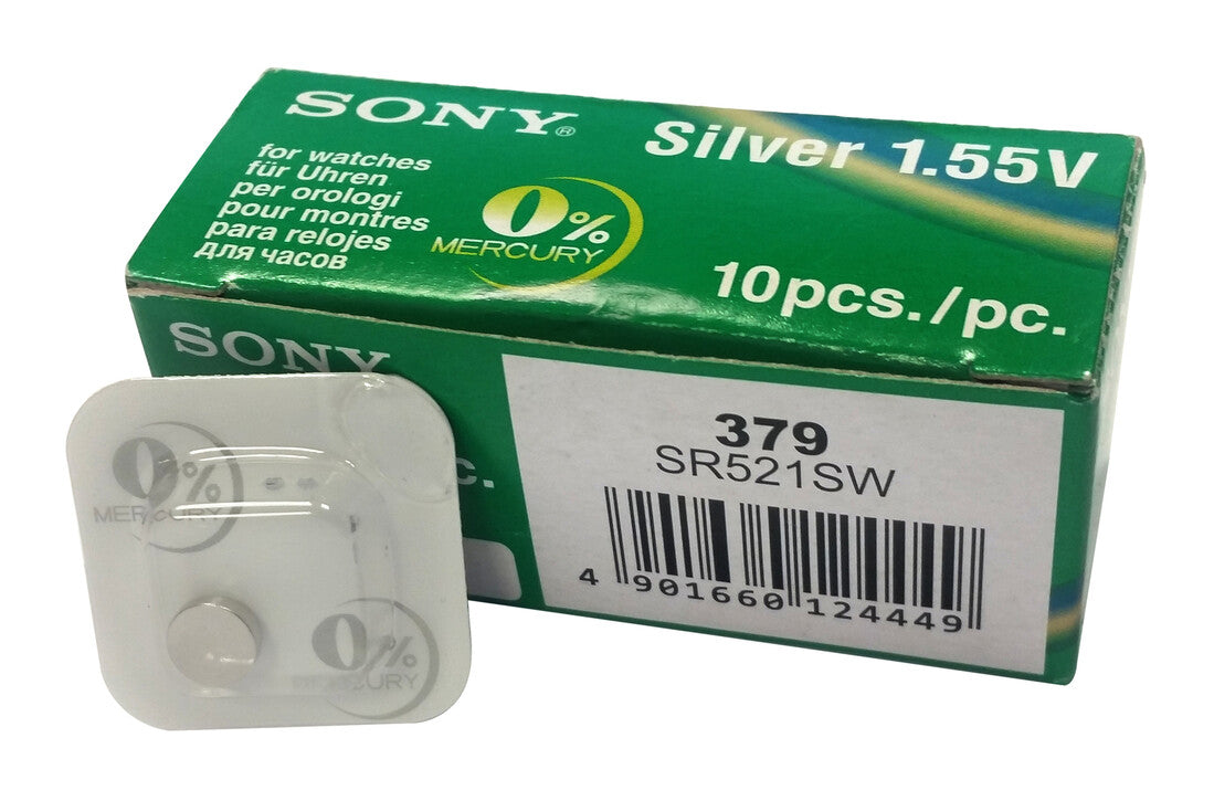 379 PILA SONI BOTON OXIDO DE PLATA RELOJ SR521SW