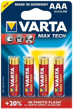 4003EXTRA BL 4ud PILA ALCALINA LR03 AA VARTA MAXI TECH