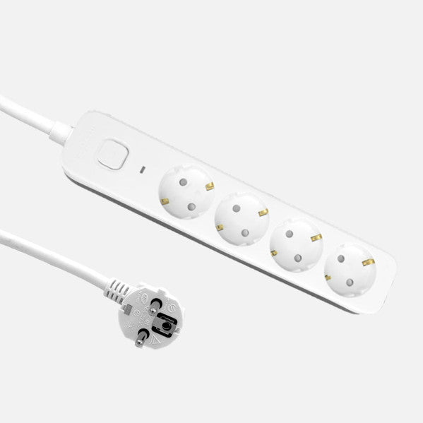 Alargadera Dalton C/cable 3m 3gx1,5mm Blanco/gris 4enchufes+interruptor,prtotecc.para Niños, Indicador Luminoso 4x5x25cm