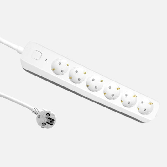 Alargadera Dalton C/cable 3m 3gx1,5mm Blanco/gris 6enchufes+interruptor,prtotecc.para Niños, Indicador Luminoso 4x5x33cm