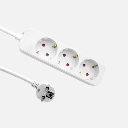 Alargadera Florey Cable 3m 3gx1,5mm2, 3enchufes Blanco 4x5x16cm