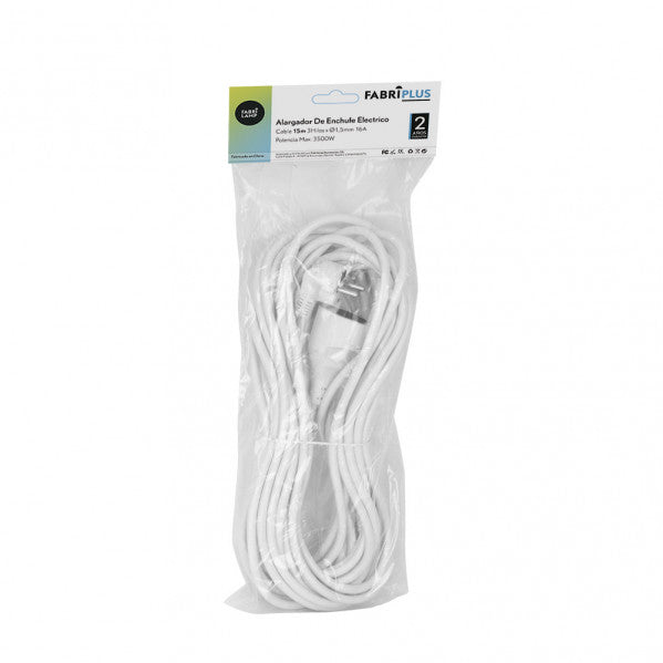 Alargador De Enchufe Electrico Cable 15m 3gx1,5mm  Cobre 3500w Max