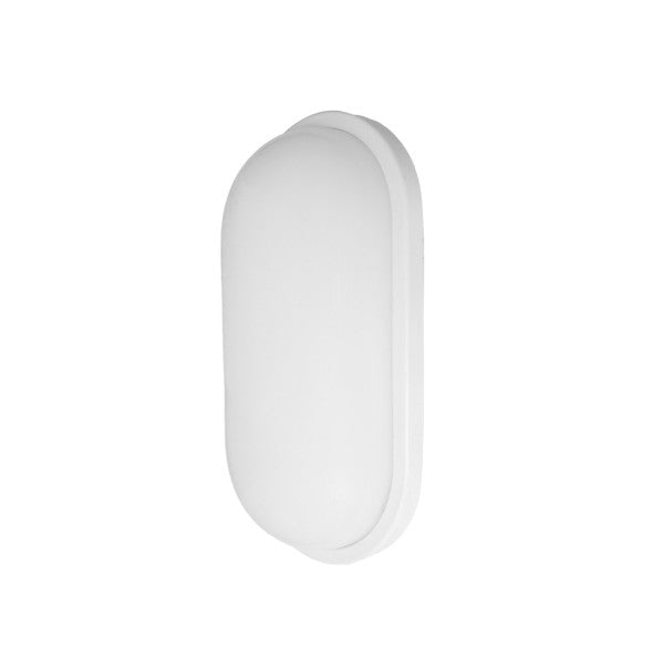 Aplique 12w 6500k Pirineo Oval Blanco Ip54 1176lm 21x11x7cm