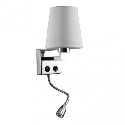 Aplique 3w 4000k +1xe27 Paulo Cromo/pantalla Blanca 285lm 37x14x17cm Doble Encendido