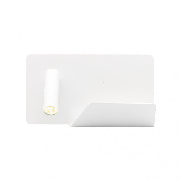Aplique 3w 4000k Miguel Angel Izqdo Blanco C/usb  Y Estante 150lm 16x28x12 Cm Orientable