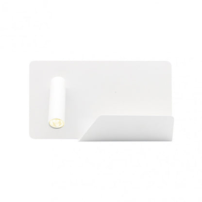 Aplique 3w 4000k Miguel Angel Izqdo Blanco C/usb  Y Estante 150lm 16x28x12 Cm Orientable