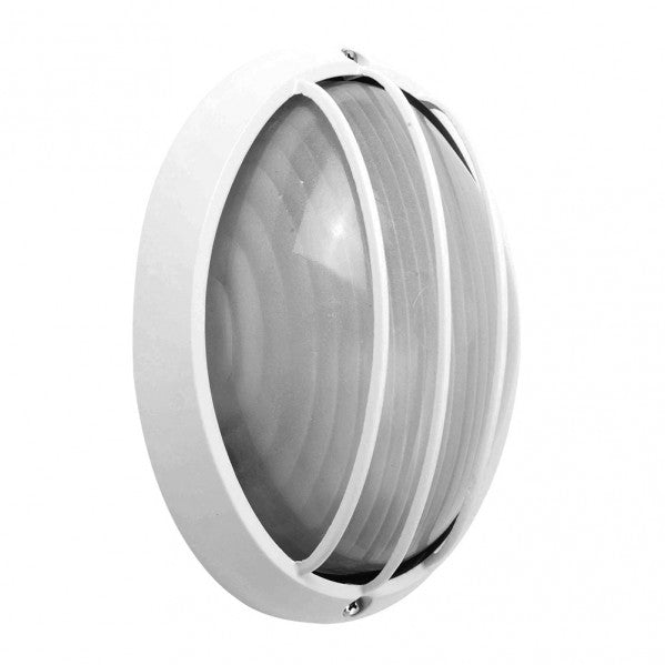 Aplique Ext.oval Aluminio Aquila Grand.1xe27 Blan 11x32x20,5 Cm Ip44