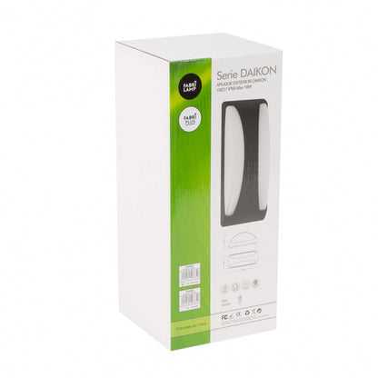 Aplique Exterior Daikon 1xe27 Negro Ip65 Policarbonato  13,2x32x13 Cm