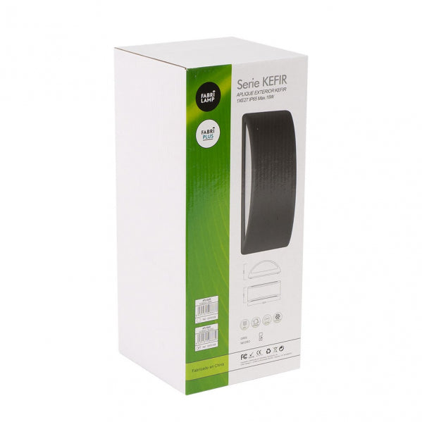 Aplique Exterior Kefir 1xe27 Negro Ip65 Policarbonato  13,2x32x13 Cm