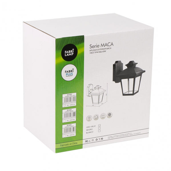 Aplique Exterior Maca 1xe27 Oro Viejo Ip44 Policarbonato 24,5x17x22,3 Cm