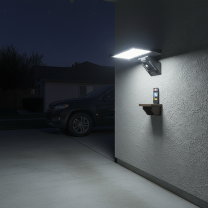 Aplique Solar LED Ganda Regulable 8W IP65 Sensor Movimiento y Crepuscular GSC | Suministros Figmar