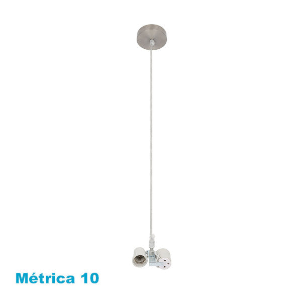 Arm. Colgante Cara 2xe27 Niquel M10 Regx10x10 Cm