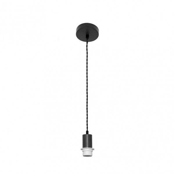 Arm.colgante P/pantalla Cara 1xe27 Negro/negro Regx10x10 Cm