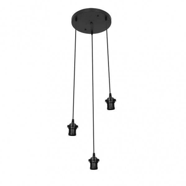 Armazon plafon Nia 3xe27 Negro Regx30x30cm