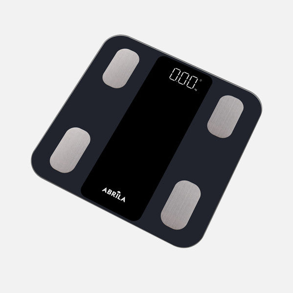 Bascula Bath Enola Cap.180kg Black Glass Temp5mm Display Analis15datos Memory Bluetooth 2,5x26x26cm
