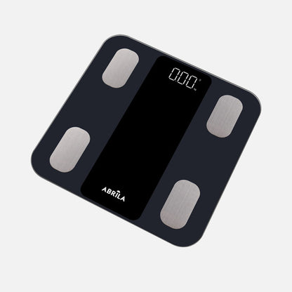 Bascula Bath Enola Cap.180kg Black Glass Temp5mm Display Analis15datos Memory Bluetooth 2,5x26x26cm