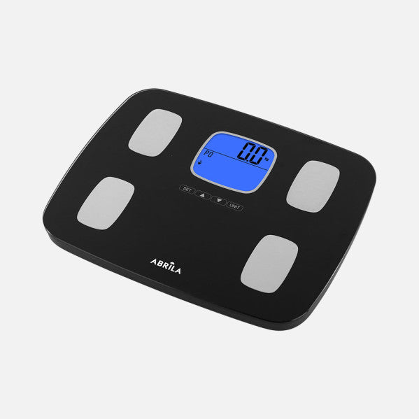 Bascula Bath Malia Cap.150kg Black Glass Temp6mm Imc Display Analis.memoria10perfiles 2,5x32,5x25,5cm
