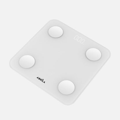 Bascula Bath Nakai Cap.180kg White Glass Temp5mm Display Analis15datos Bluetooth Memory 2,5x28x28cm