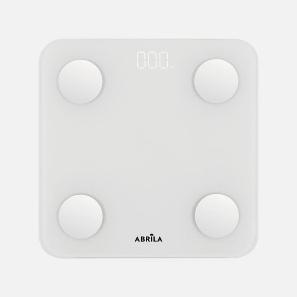 Bascula Bath Nakai Cap.180kg White Glass Temp5mm Display Analis15datos Bluetooth Memory 2,5x28x28cm