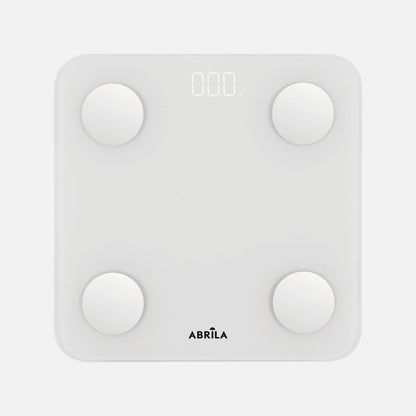 Bascula Bath Nakai Cap.180kg White Glass Temp5mm Display Analis15datos Bluetooth Memory 2,5x28x28cm