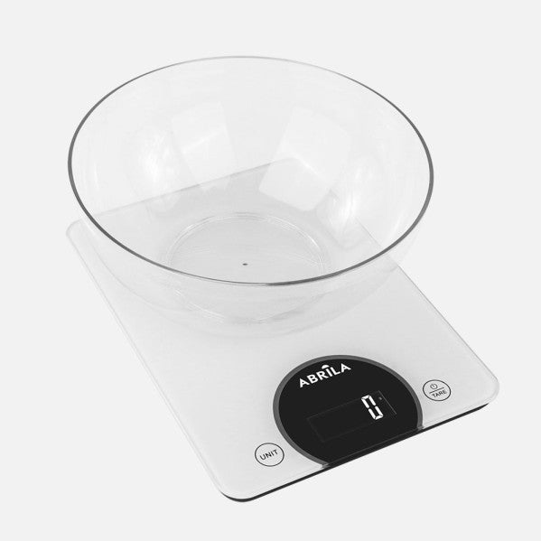 Bascula Cookery Kimaya White C/bowl 1,8l Cap.15kg Glass Temperate Turn Automatic Function Tara 2x21,5x30cm