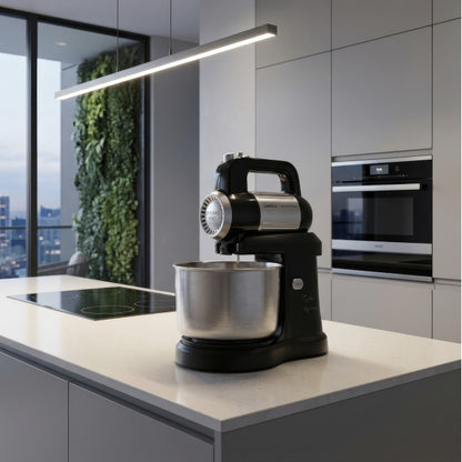 Batidora Amasadora Sirena Negra 500w 5velocidades Mov.planetario Bol3l Ac.inox.pulso,antideslizante 34x31x19cm