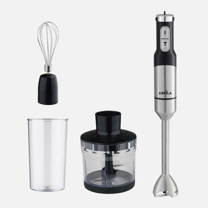 Batidora De Mano Amur 1500w Dc Negro/niquel 2vel Ajustables Cuchillas Ac.inox.vaso+picador+batidor Desmontable 41,5x6,5x6,5cm