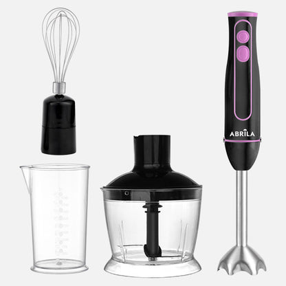 Batidora De Mano Gitana 1500w Dc Negro/lila 2vel Acero Inox.desmontab. y Ergonom.c/vaso+picad+batid 39,5x7,5x7,5cm