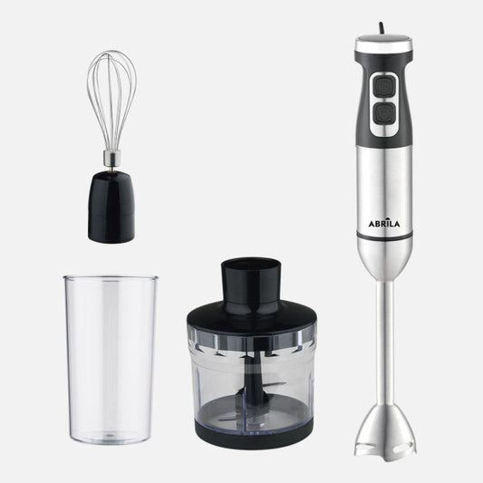 Batidora De Mano Onega 1700w Dc Negro/niquel 2vel. Ajustables Cuchillas Ac.inox.vaso+picador+batidor Desmontable 41,5x6,5x6,5cm