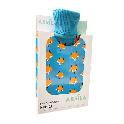 Bolsa Agua Caliente Mimo 1,7l Forro Azul Zorros 20x32x4 Cm Flexible Y Agradable Al Tacto