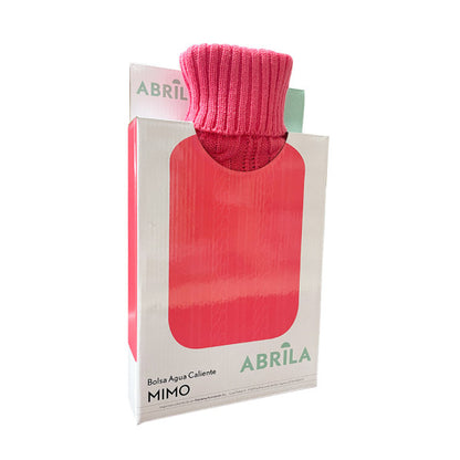 Bolsa Agua Caliente Mimo 1,7l Forro Rosa Jersey  20x32x4cm Flexible Agradable Al Tacto