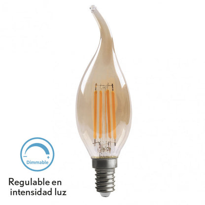 Bombilla Filamento Bohemia 12,3x3,5d 4w Regulable  E14 330lm Ambar 2700k