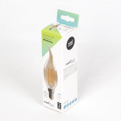 Bombilla Filamento Bohemia 12,3x3,5d 4w Regulable  E14 330lm Ambar 2700k