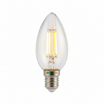 Bombilla LED Vela Cristal 4W E14 2700K Spectrum | Suministros Figmar