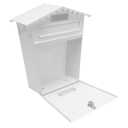 Buzon De Correo Frida Acero Galvanizado Blanco 36x32x10 Cm Tejado Antilluvia, Ventana Visualizacion