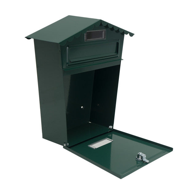 Buzon De Correo Frida Acero Galvanizado Verde 36x32x10 Cm Tejado Antilluvia, Ventana Visualizacion