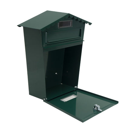 Buzon De Correo Frida Acero Galvanizado Verde 36x32x10 Cm Tejado Antilluvia, Ventana Visualizacion