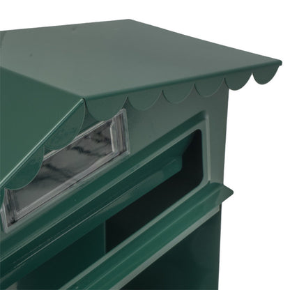 Buzon De Correo Frida Acero Galvanizado Verde 36x32x10 Cm Tejado Antilluvia, Ventana Visualizacion