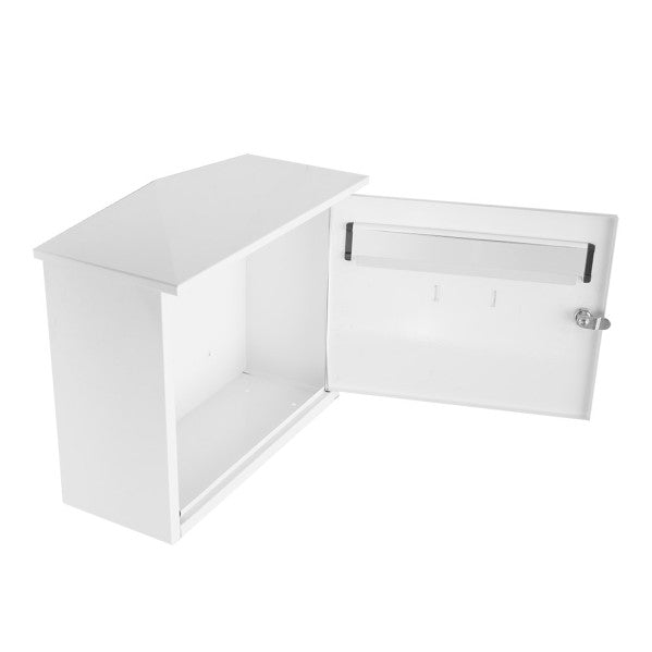 Buzon De Correo Nikita Acero Galvanizado Blanco 33x39x17 Cm Diseño Trampilla Antilluvia Resistente
