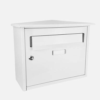 Buzon De Correo Nikita Acero Galvanizado Blanco 33x39x17 Cm Diseño Trampilla Antilluvia Resistente