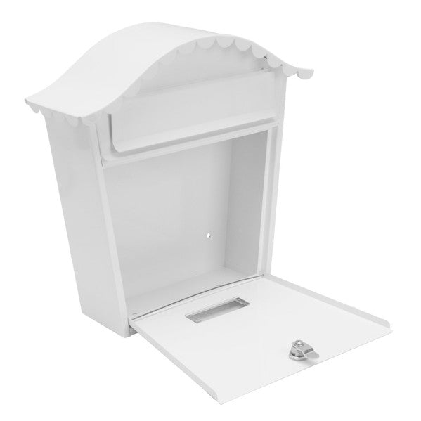 Buzon De Correo Tilda Acero Galvanizado Blanco 37x36x13,5 Cm Tejadillo Antilluvia