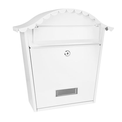 Buzon De Correo Tilda Acero Galvanizado Blanco 37x36x13,5 Cm Tejadillo Antilluvia
