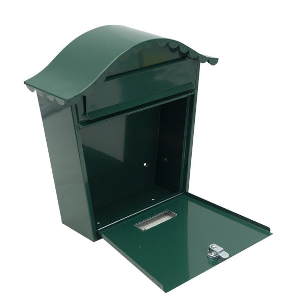 Buzon De Correo Tilda Acero Galvanizado Verde 37x36x13,5 Cm Tejadillo Antilluvia
