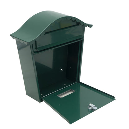 Buzon De Correo Tilda Acero Galvanizado Verde 37x36x13,5 Cm Tejadillo Antilluvia