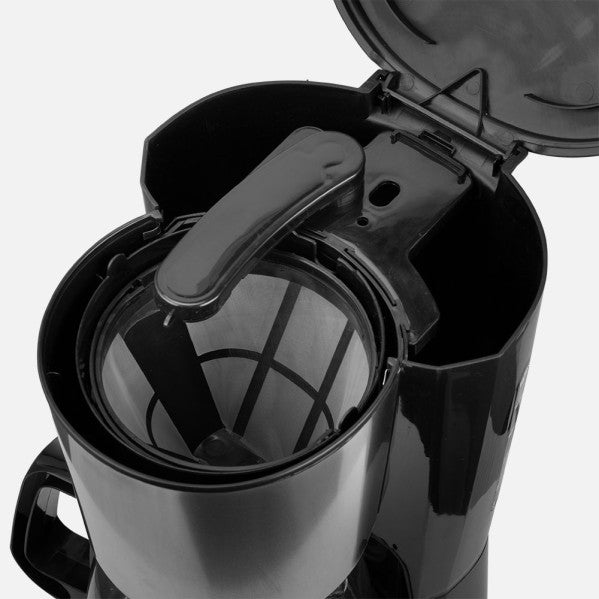 Cafetera De Goteo Gruta 15tazas Negro 900w Filtro Permanente Jarra Cristal 1,5l Acabado Acero Inox. 33,5x20x27cm