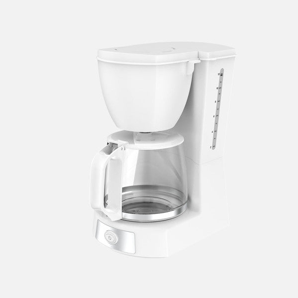 Cafetera De Goteo Valkiria 12tazas Blanco 680w Filtro Permanente Jarra Cristal 1,2l Placa Calorif. 29x18x22cm