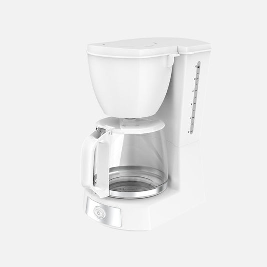 Cafetera De Goteo Valkiria 12tazas Blanco 680w Filtro Permanente Jarra Cristal 1,2l Placa Calorif. 29x18x22cm