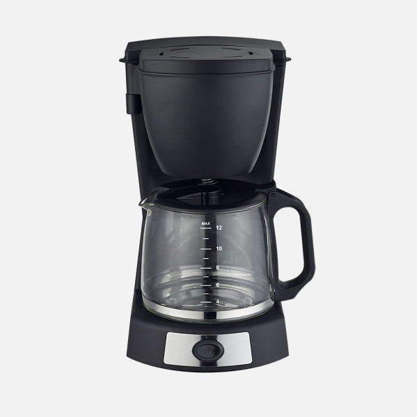 Cafetera De Goteo Valkiria 12tazas Negro 680w Filtro Permanente Jarra Cristal 1,2l Placa Calorif. 29x18x22cm
