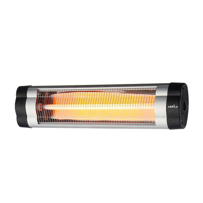 Calefactor Exterior Cuarzo Austral 1500w Negro/cromo Infrarrojo Pie/pared Termost.reg.20x61x8,5cm